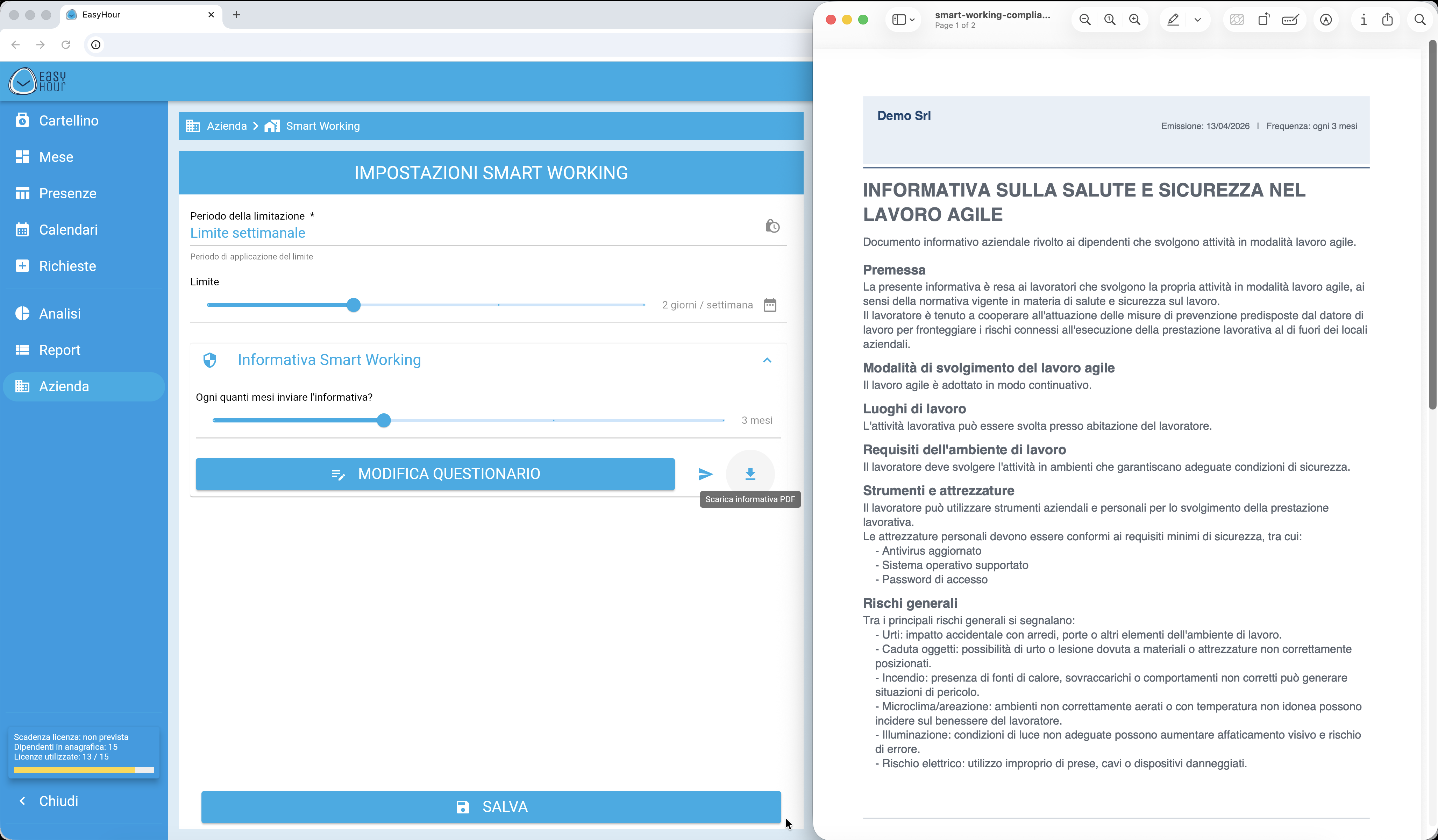 EasyHour per l'informativa sul lavoro agile 2026